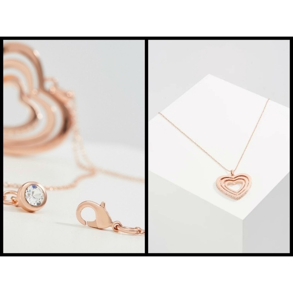 💕TED BAKER LONDON💕 Rose Gold Spinning Heart Necklace NWT - Picture 6 of 8